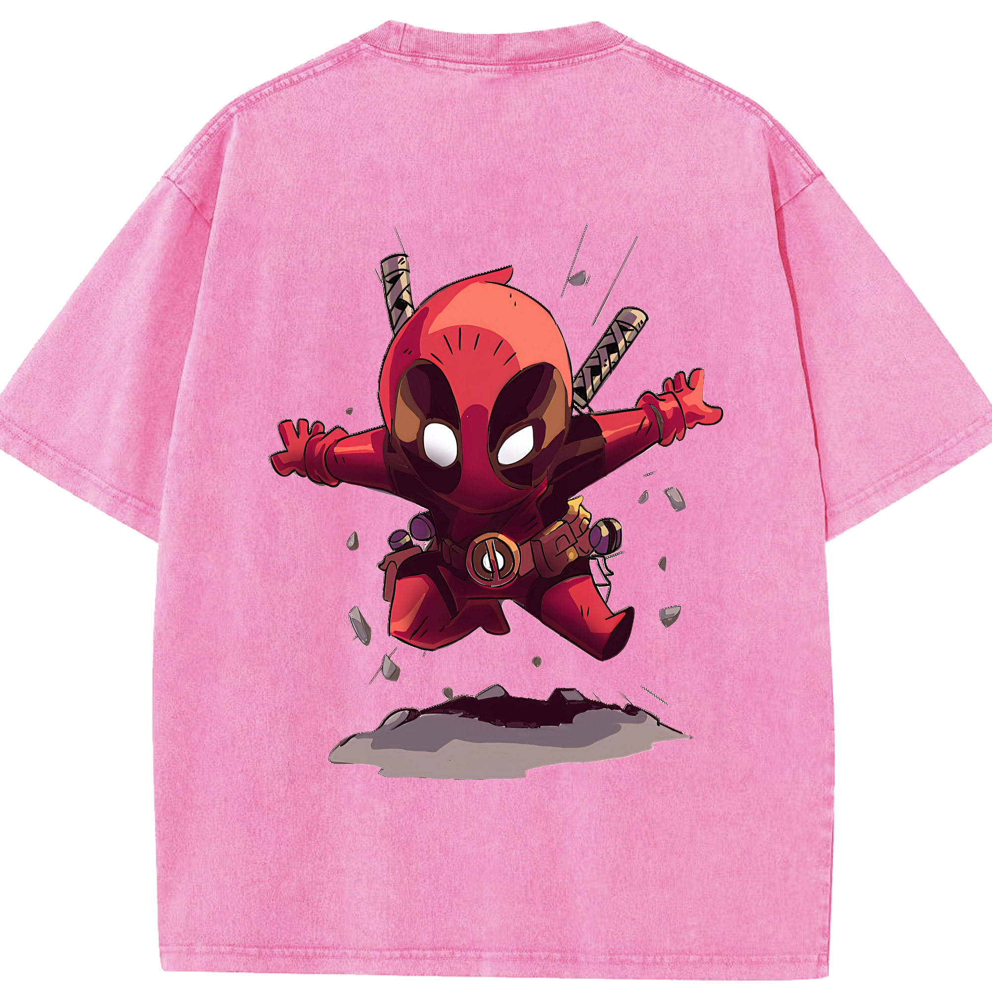 （画像用） Deadpool デッドプール 綿100% ヴィンテージ風 半袖Tシャツ（背面プリント）